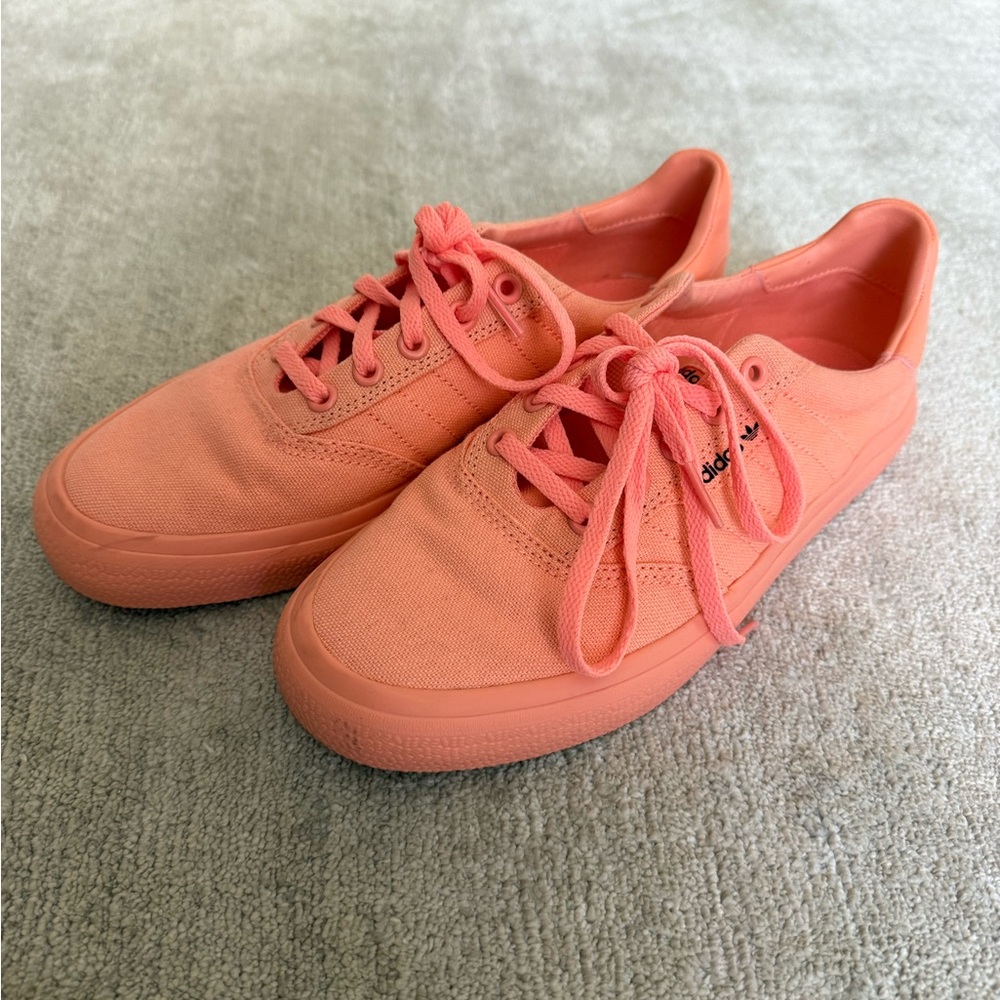 adidas Coral/Pink Low-Top Canvas Women's Sneakers